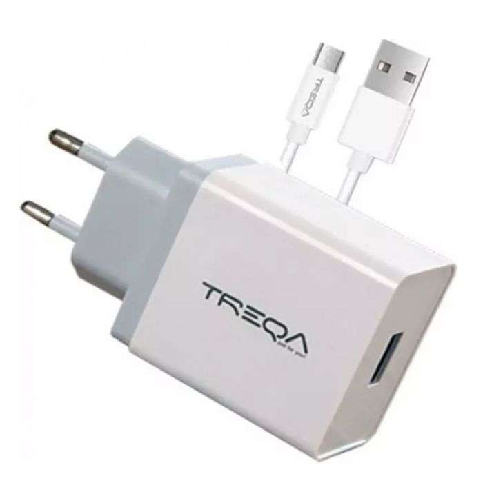 Treqa CS-203-V8 Smart Charger Kit With V8 Cable 2.4A Output