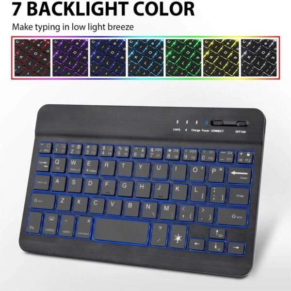 7 inch Backlight Mini Wireless Keyboard With Back-light Transmission