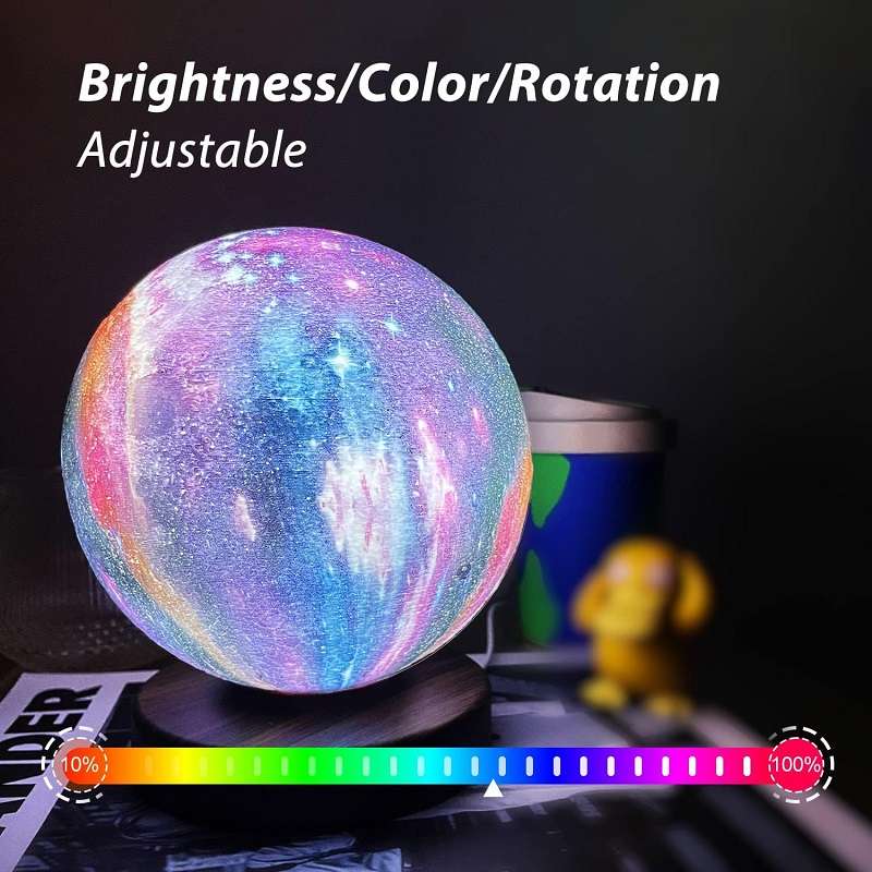 1831528 USB Rechargeable Rotating Galaxy Moon Lamp With Remote Control 18cm