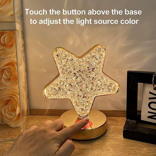 Aorlis AO-50138 Rechargeable 3 LED Mode Modern Star Shaped Table Lamp