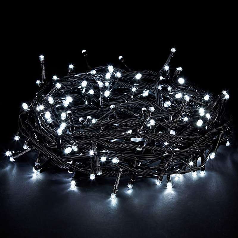 ZYF-D87 LED 20M White Inter-Connecting Black Cable Fairy Light