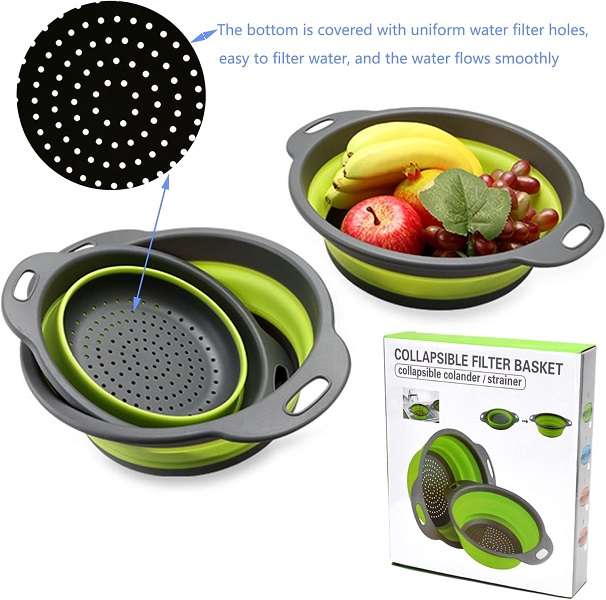 J08 Collapsible Strainer Baskets 2pcs