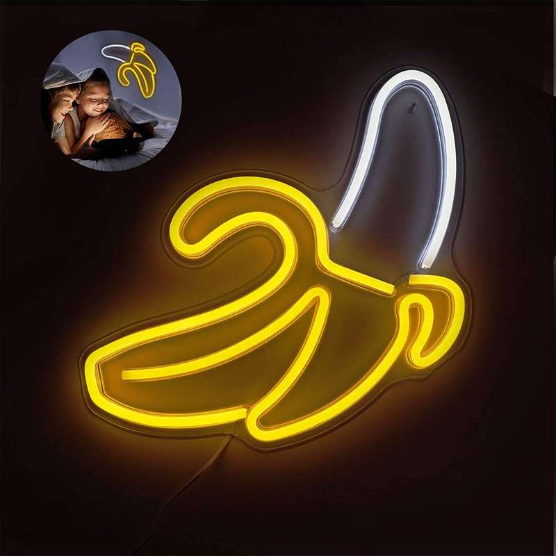 C-1 USB Powered Banana Neon Lamp With Back Plate + On Off Switch