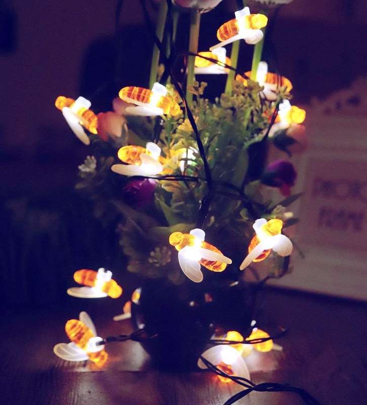 FA-LC47 Solar Powered LED Bees Fairy Light 5M White