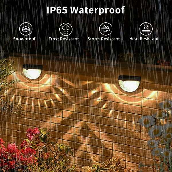 Aerbes AB-TY66 Solar Powered Semi-Circle Wall Lamp Pack Of 2 Warm White