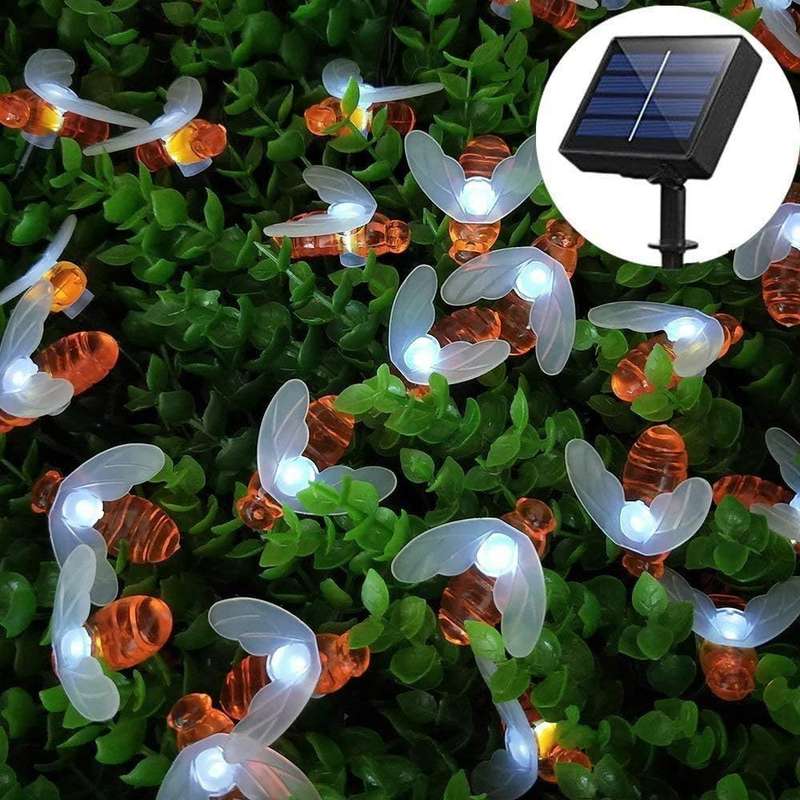 FA-LC47 Solar Powered LED Bees Fairy Light 5M White