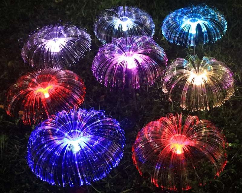 FA-LC30 Solar Powered Multicolor  Jellyfish Fiber Starburst Light 2PC