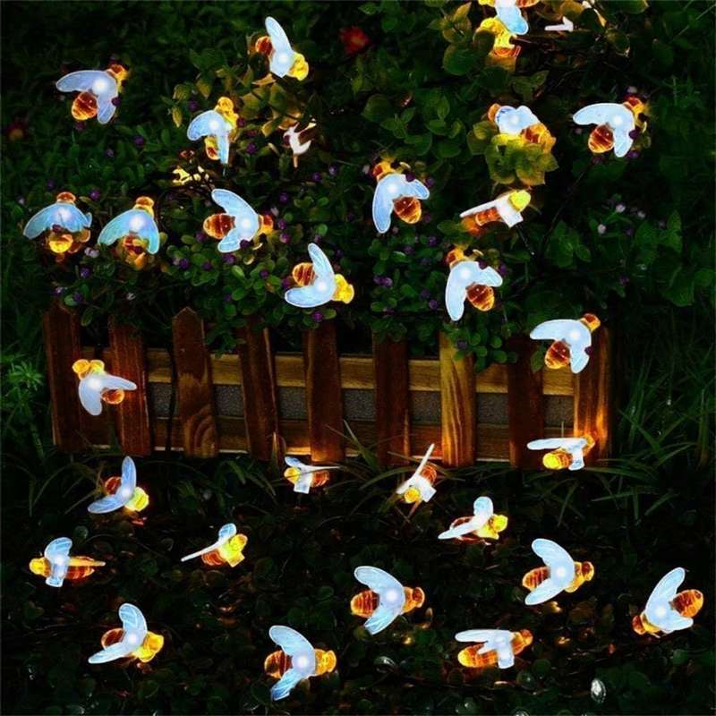 FA-LC47 Solar Powered LED Bees Fairy Light 5M White
