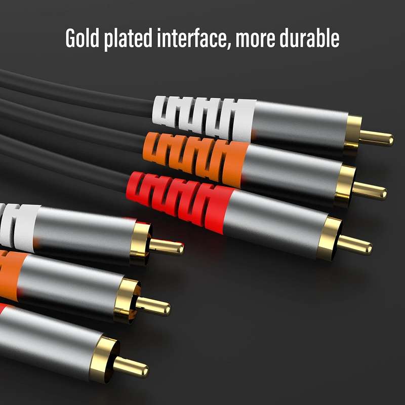Wolulu AS-51177 Male 3 Lotus Head To Male 3 Lotus Head Cable 1.5m