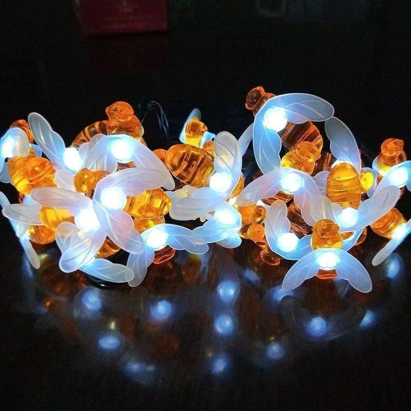 FA-LC47 Solar Powered LED Bees Fairy Light 5M White