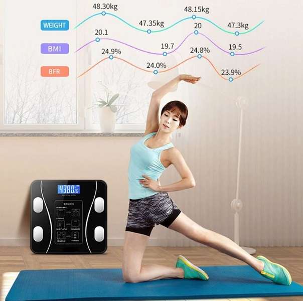 183488 Wireless Rechargeable Digital Bathroom Scale OKOK Health App