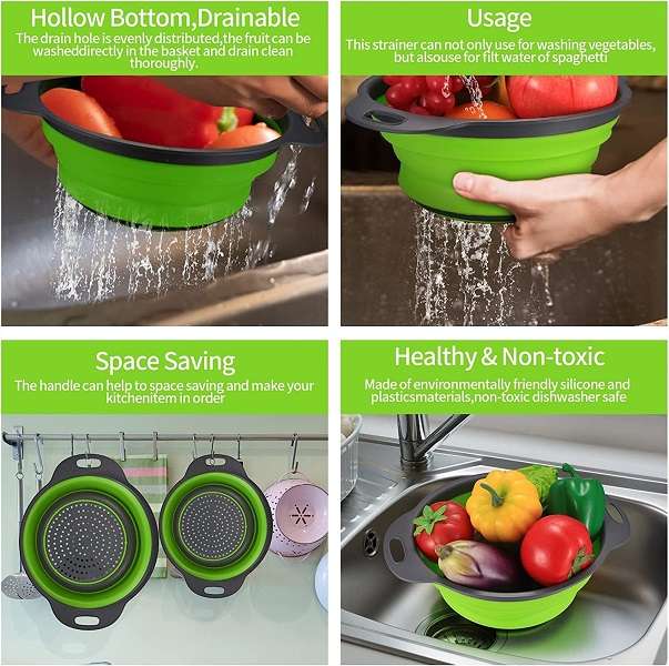 J08 Collapsible Strainer Baskets 2pcs