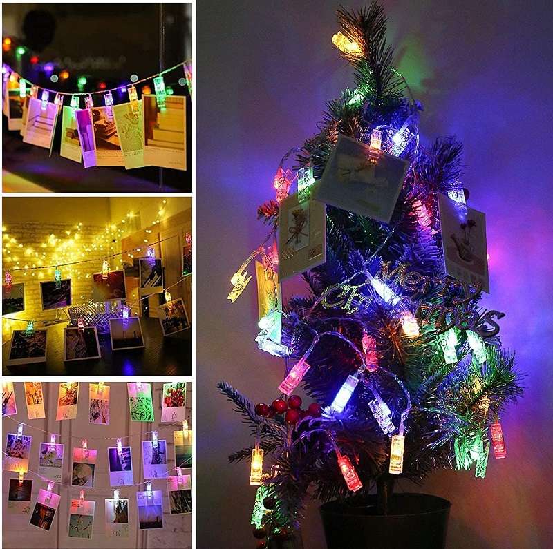 ZYF-38 Photo Clip Fairy String Light RGB With Tail Plug Extension 5M