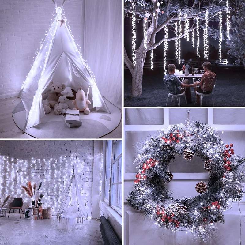 ZYF-96 Copper Wire Fairy Light 100LED White 220V 8 Mode Settings 3m