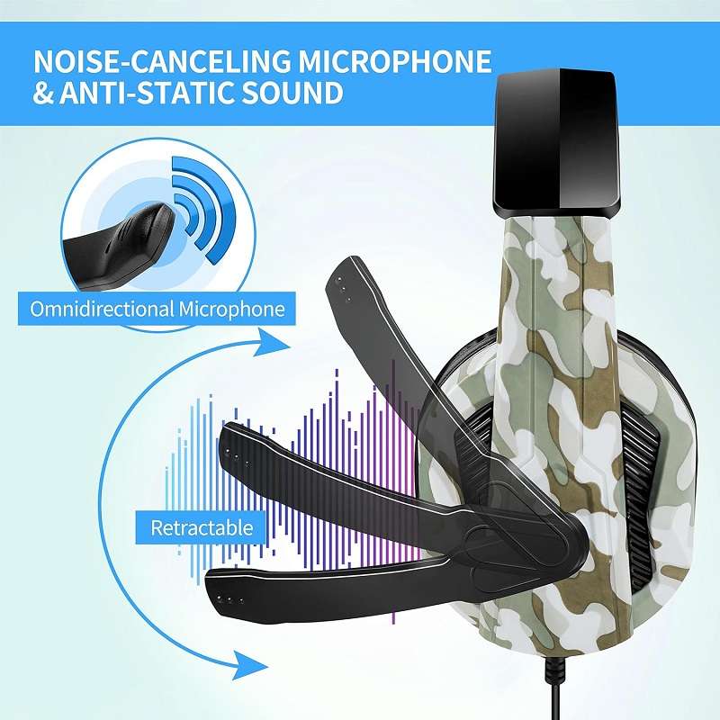 Wolulu AS-51269 Wired Noise Cancelling 3.5mm Gaming Headset With Microphone