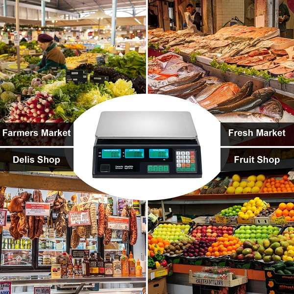 40KG Digital Electronic Scale Stainless Steel LCD Double Sided Display
