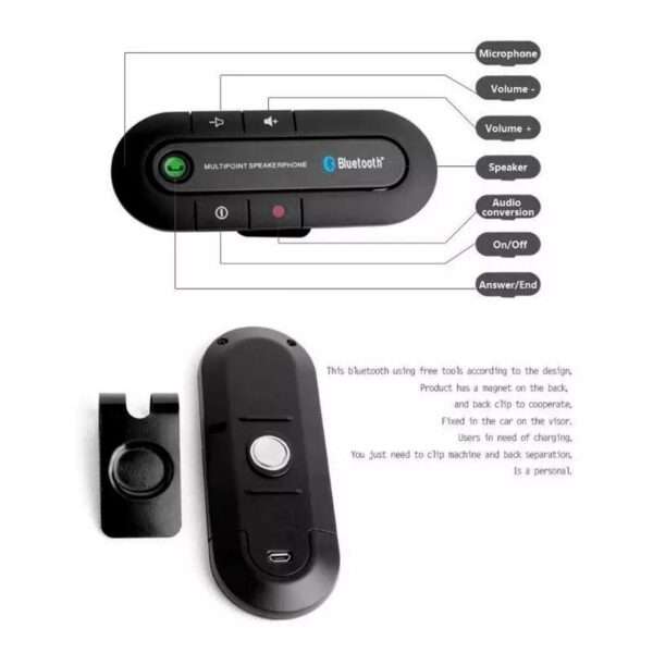 Car Visor On-board Bluetooth Speakerphone Car Hands Free Portable Wireless