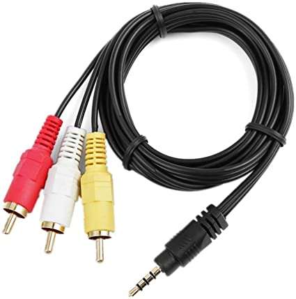 SE-L225 3.5mm Jack To 3 RCA Male Audio Video AV Cable AUX Stereo Cord for Speaker TV Box CD DVD P...
