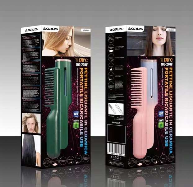 Aorlis AO-49935 Rechargeable  Portable Ceramic Heated Comb Iron