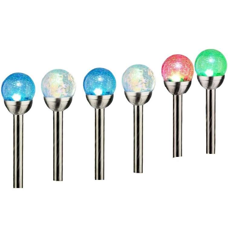 Aerbes AB-TY67 Solar Powered Cracked Glass Effect RGB And White 6 pcs