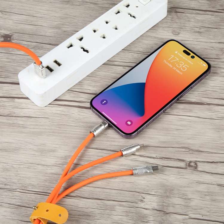 Treqa CA-880 USB Fast Charging Cable With Micro, PD And IOS Connector  1M