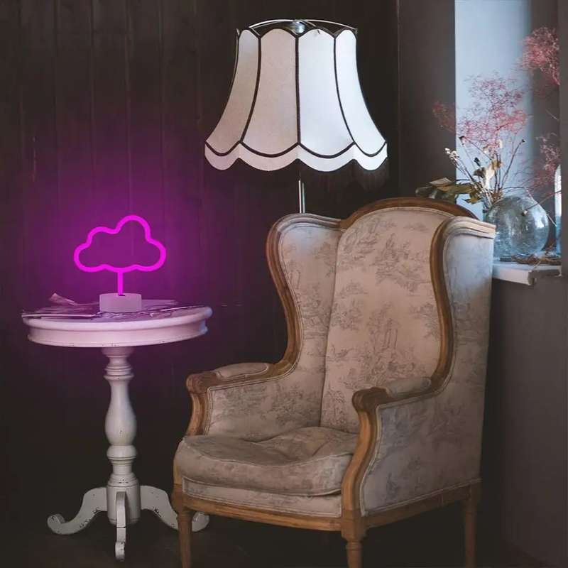 B-16 USB DC Cable or Battery Operated Cloud Neon Lamp With Base