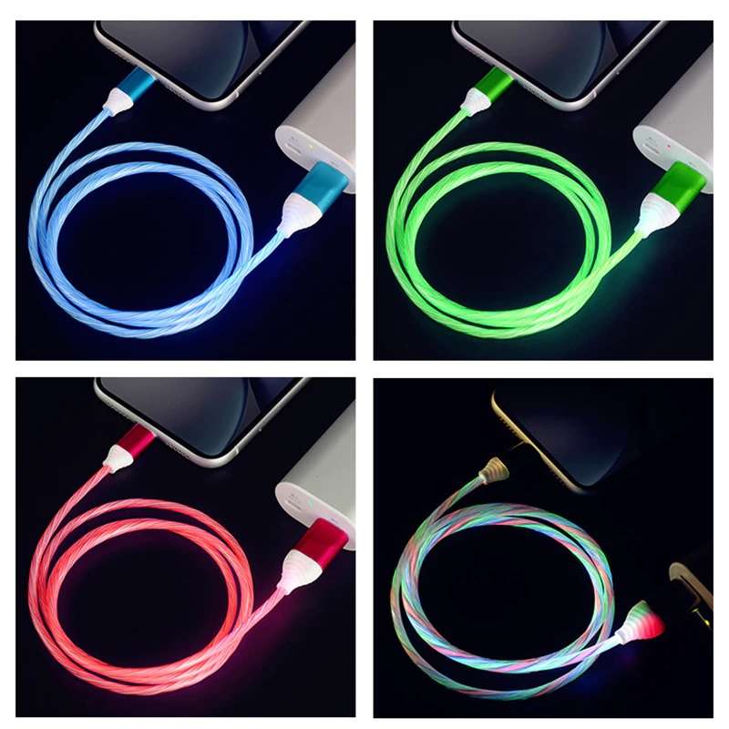Glow Flowing Color USB to Type C Cable