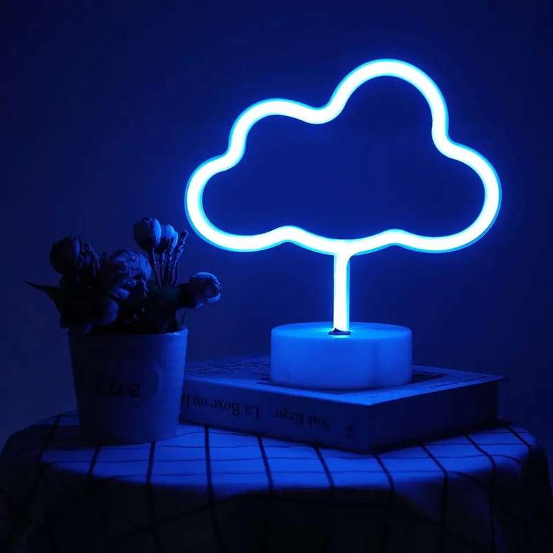 B-16 USB DC Cable or Battery Operated Cloud Neon Lamp With Base