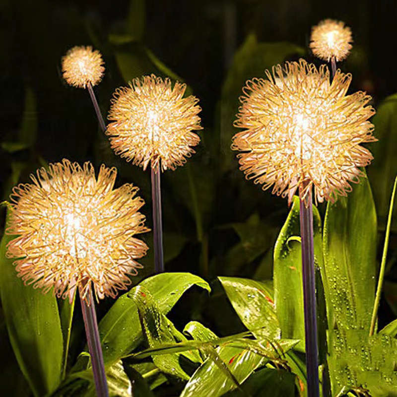 FA-LC77H Solar Powered Aluminum Dandelion Light Warm White 2 PCS