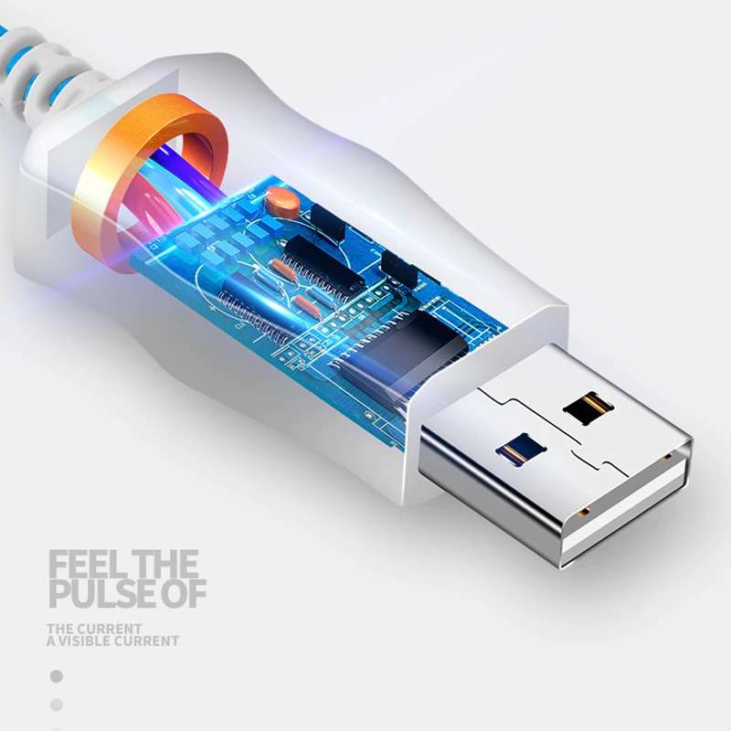 Glow Flowing Color USB to Type C Cable