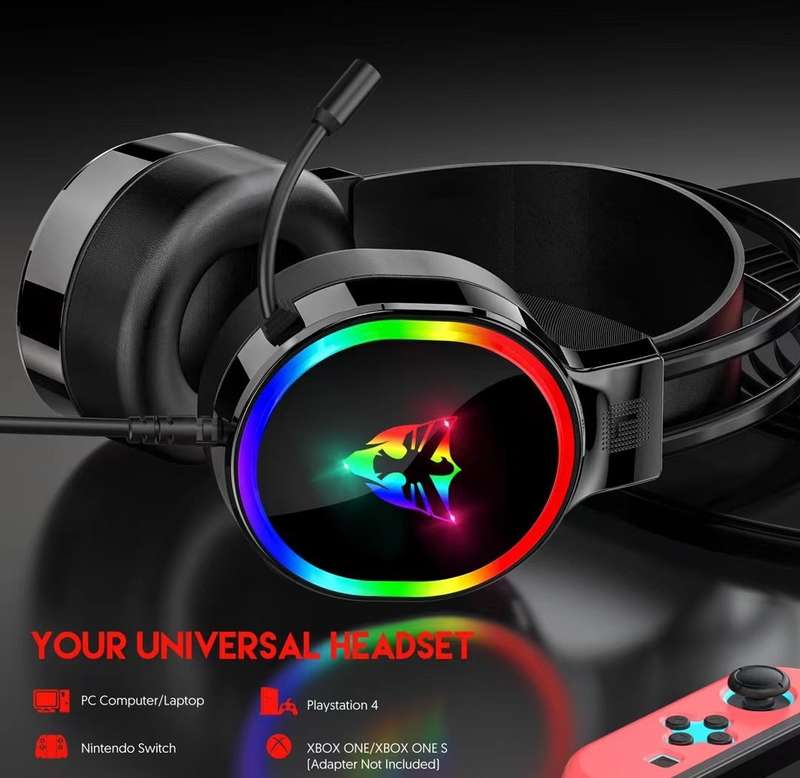 Wolulu AS-51264 USB Wired Desktop Computer Gaming Headset With Microphone