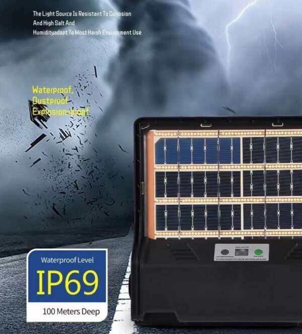 CH-400W-240 Thin Solar Light With Remote Control LEDs And Solar Panel Are Inclosed In Toughened G...