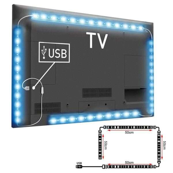 Aerbes AB-Z811 USB RGB LED Strip 5050 Tape Controller Light 2m TV Backlight 5v Decoration