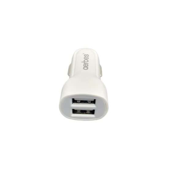 Aerbes AB-Q538M Car Charger With 2 USB Port And 1M Lightning Cable 2.4V 12W