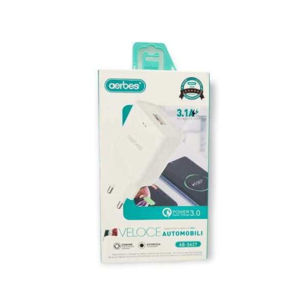 Aerbes AB-S627 Fast Charging 3.1A Power Adapter for USB Cable