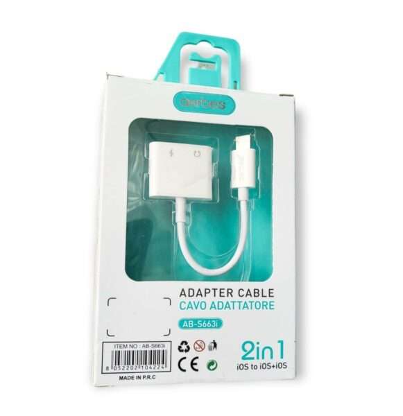 AB-S663i 2 In 1 Lightning To Lightning And Lightning Adapter Cable