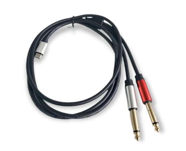 1.5M Type C Male To Dual 6.35mm Audio Y Splitter Stereo Cable