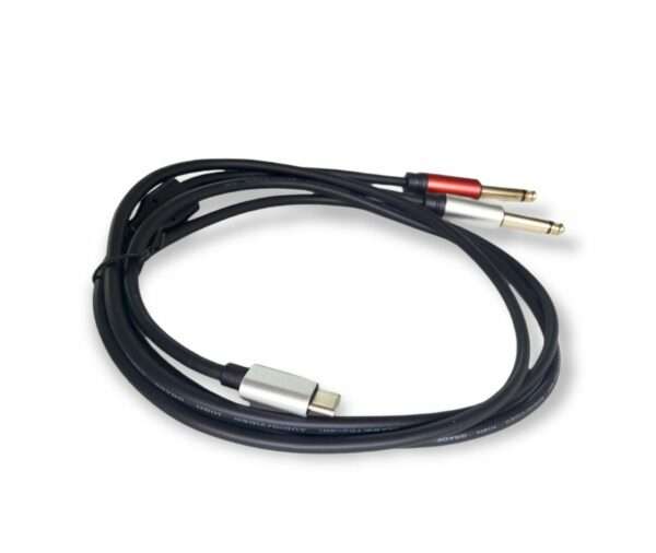 1.5M Type C Male To Dual 6.35mm Audio Y Splitter Stereo Cable