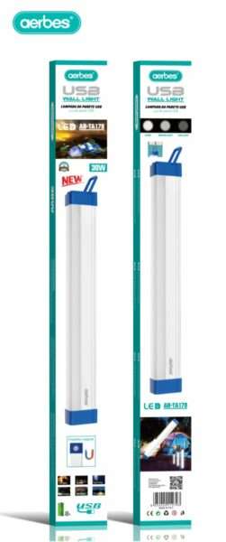 Aerbes AB-TA179 30W  USB Rechargeable Emergency LED Tube Light 32CM