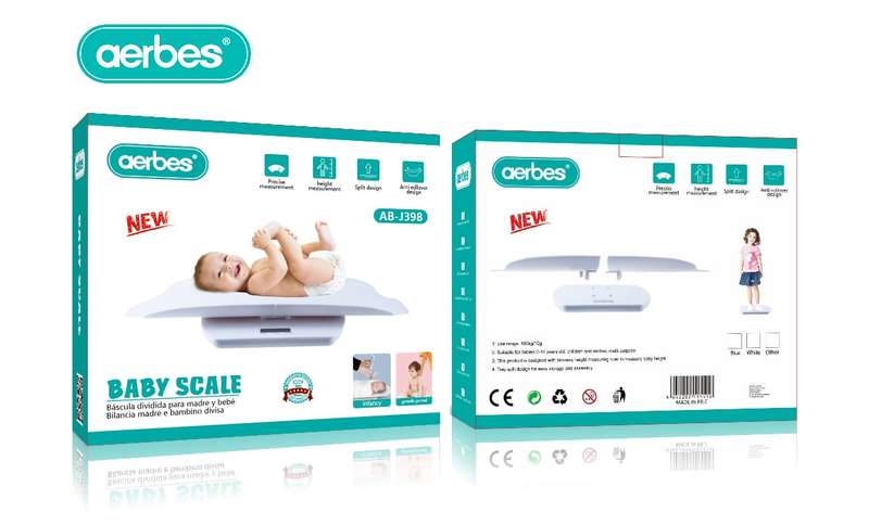 Aerbes AB-J398 Baby Weight Scale With Height Measurement,Anti Roll Over Design