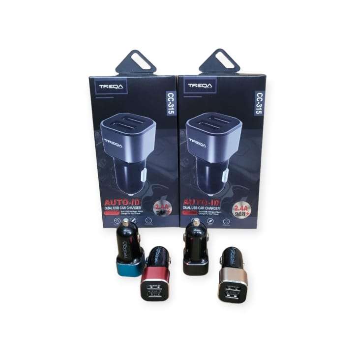Treqa CC-315  Auto-ID 2.4A Dual USB Car Charger