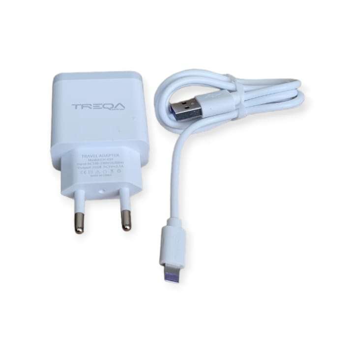 Treqa CH631 Dual USB Port Charger With Lightning USB Cable 3.1A