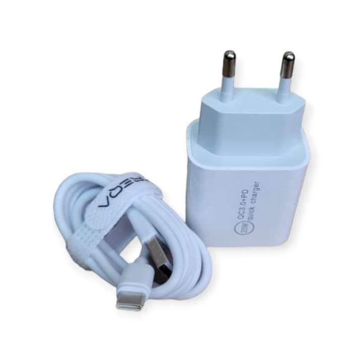Treqa CH-633-Type C PD20W+QC3.0 Dual Charger With Type C Cable