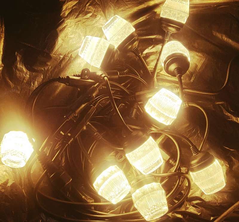 FA-802-1H  Warm White 10 Crystal Bulb String Light 220V With Extension Port 5M