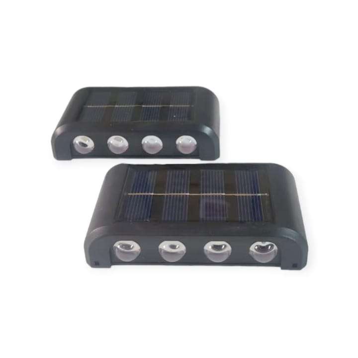 FA-08LED Solar Powered Up And Down LED Outdoor Wall Lights 8LED White 2Pcs