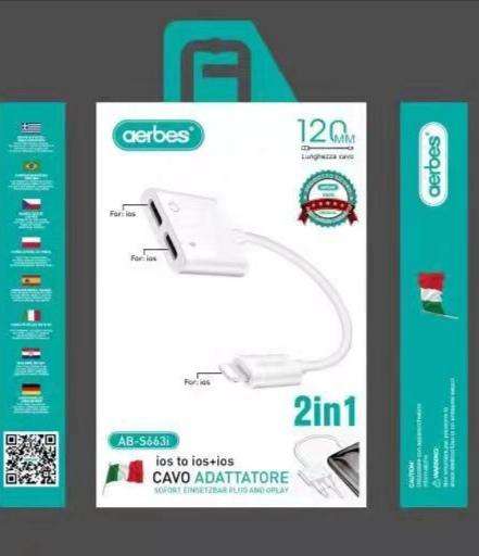 Aerbes AB-S663-i 2-in-1 IOS to IOS + IOS Adapter Cable