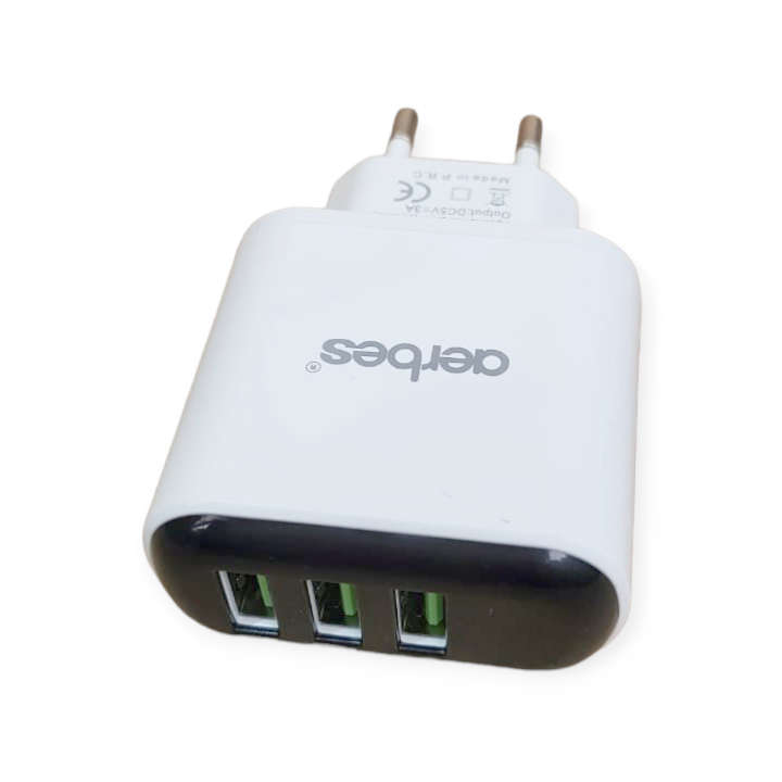 Aerbes AB-SJ23 Smart 3 Port USB Fast Charger 3.0A