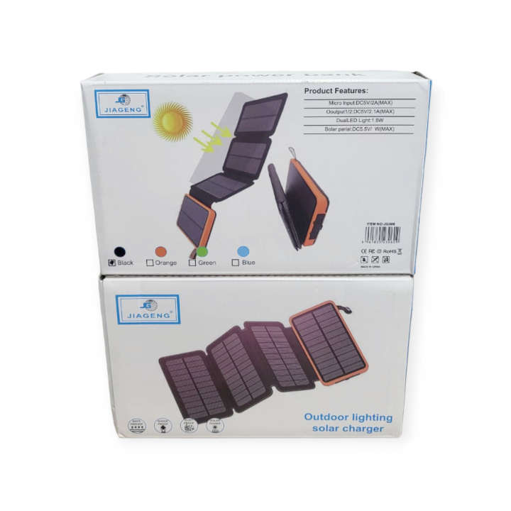 Jiageng JG306 4 Panels  Solar Power Bank With Dual USB Port And LED Light 16800Mah