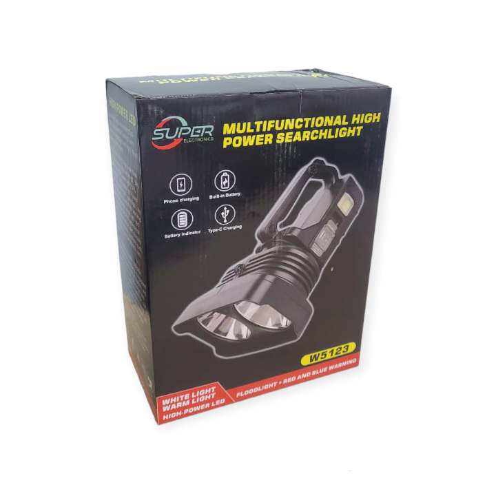 FA-W5123 Double Light Multifunctional Rechargeable Powerful Led Searchlight Double As A Power Bank