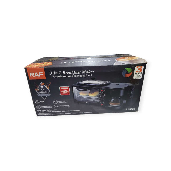 RAF R.5308B Breakfast Maker 9L With Oven Coffee Maker And Frying Pan 3 In 1